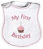 Dee Givens & Co-Raindrops 6809 My First Birthday Medium Bib - Strawberry