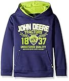 John Deere Boys' Big Boys' Quality Tech Fleece Hoodie Navy Large (14/16) [並行輸入品]