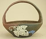 いよじ園 （盆栽鉢） 越前文山作 手びねり 焼締 象眼葡萄文 丸鉢（中品サイズ）（いよじ園 伊予路園）