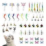 SONGWAY 猫 おもちゃ 昆虫 ねこじゃらし 飛ぶ虫 玩具 交換用52個昆虫の大集合 収納箱付き
