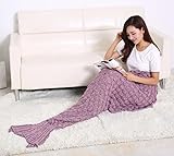 1 ホットセールのピース！ 新しいスタイルの魚鱗人魚姫の尾ブランケットニットマーメイドブランケット柔らかい手かぎ針編みのバッグ大人の赤ん坊の魚の尾の毛布睡眠