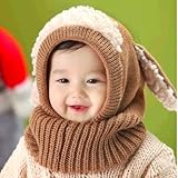 うさぎちゃん ニット帽子 ベビー＆キッズ用 (茶色)