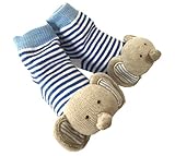 マッドパイ ベビー靴下 ガラガラソックス ゾウ ブルー 0-12ヶ月 #91542101E
