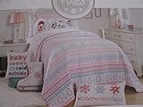 Lil Pixies Penguins Polar Bears Snowflakes Reversible Quilt Twin Size [並行輸入品]