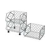 キャスター付きスタッキングバスケット　　グレー　３段