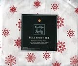 Cynthia Rowley Red Snowflake on White Holiday Sheet Set [並行輸入品]