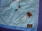 Blankets and Beyond I Love Bears Nunu - Blue with Brown Polka Dot - Lovey Security Blanket by Blanke