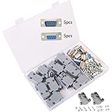 GTIWUNG DB9 9ピンメスコネクタ RS232 DB9ポート 変換コネクタ D-SUBコネクタ DB9メスジャック はんだタイプ DB9プラスチックシェルカバー 10個入り