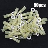 Hilitchi 50個ナイロン熱収縮リング絶縁端子電気ワイヤクリンプコネクター( 12 – 10 AWG、1 / 4 " ) HRRY2