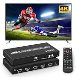 2x2 HDMI 4K Video Wall Controller, 4K@30HZ TV Wall Processor, 8 Display Modes 1x1 1x2 1x3 1x4 2x2 2x1 3x1 4x1 with Remote Control, 180°Rotate, with Remote Control for 4x1-1 HDMI Input/Output