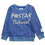 (ポスター) POSTAR ロゴ刺繍トレーナー　杢ネイビー 90cm