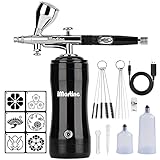 エアブラシ コンプレッサー セット USB充電式 ダブルアクション 自動電源オートスイッチ コードレス 口径0.3mm エアー圧22PSI