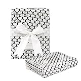 Manhattan Kids 赤ちゃん ブランケット コットン製 出産祝い ベビー バスタオル 夏用 冬用 通気 キッズ 寝具 新生児 綿100% 毛布 箱入り 76cm×102cm (ボーロ/ブラッ