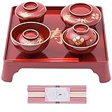 FUN fun (ファンファン） お食い初め 食器セット 祝膳 6点セット 男の子 紅白麺