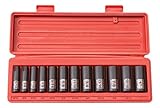 TEKTON 47920 3/8-Inch Drive Deep Impact Socket Set, 5/16-1-Inch, Inch, Cr-V, 6-Point, 12 Sockets [並行