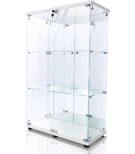 Amazon.co.jp: MILSBO ミルスボ ガラス扉キャビネット, ホワイト