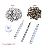 メタルプッシュボタンwithレザーツールセット、30pcs長10 mm、のレザークラフトファブリックバッグ 15pcs+15pcs walfrontcfugrvpky3-01