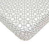 TL Care 100% Cotton Percale Fitted Crib Sheet, Gray Lattice by TL Care