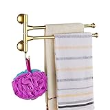 Rozin 回転可能 浴室 トイレ用 タオル ラック ホルダー 壁取り付け メッキ タオル掛け メッキ