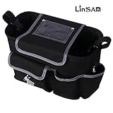 LINSAM 2way ベビーカー ドリンク ホルダー ネット バッグ 多機能小物入れ ベビーカーバッグ 収納 ベビーカー 保冷バッグ ベビーカー用バッグ 保温防滴 マザーズバッグ ストローラー ベビ