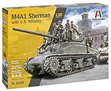 プラッツ(PLATZ)/イタレリ 1/35 WW.II アメリカM4A1 シャーマン アメリカ歩兵 10体付属 プラモデル IT6568 (戦車)