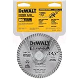 DEWALT DW4701 Industrial 4-1/2-Inch Dry or Wet Cutting Continuous Rim Diamond Saw Blade with 7/8-Inc