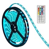 LEDライトストリップ、オークリーフsmd5050防水16.4 Ft RGB LEDストリップ照明with 44キーIRリモートコントロールfor for Gardens /キッチン/ホーム/車/バー