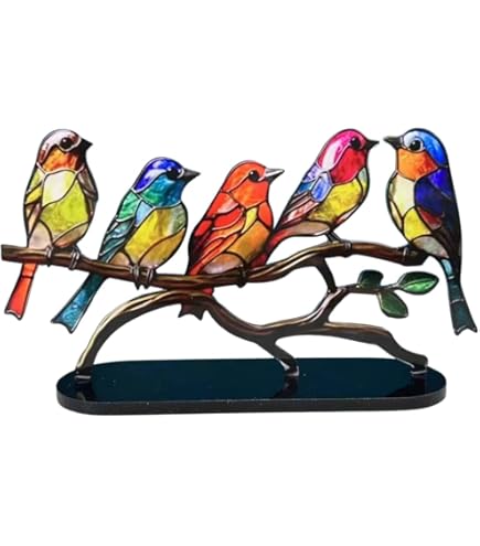 ご予約可　夕日に映える　ステンドグラス　ぶどうと鳥のパネル 夕日に映える ステンドグラス ぶどうと鳥のサンキャッチャー