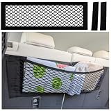 [From Life Basics]《車内が片付く 収納をプラス》車 収納 ネット ポケット 車用 運転席 助手席 後部座席 トランク ラゲッジ カーゴ ルーフ カー用品 洗車 スプレー レジャー キャンプ アウトドア 車中泊 買い物 マジックテープ 荷物 ミニバン 1BOX SUV 旅行 (2枚入り Sロング（25cm×80cm）)