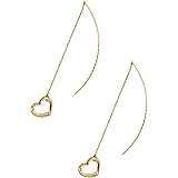 [ジュエリーショップエム］ ピアス レディース ロング カーブ チェーン アメリカンピアス レディース 金属アレルギー対応 ゴールド オープンハート G
