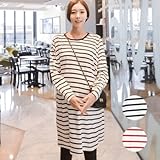 授乳・マタニティウェアボーダー授乳ワンピース SOD5103 FREE(フリー) RED(レッド)