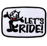 ワッペン アイロン レトロキャット LET’S RIDE ネコ アメカジ 刺繍 アップリケ パッチ