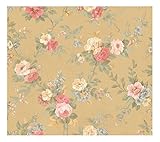 York Wallcoverings LN7504SMP Remington Rose Floral 8 X 10 Wallpaper Memo Sample [並行輸入品]