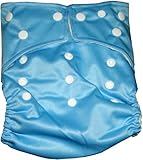 Bamboo CUTE SOLID Pocket Snaps Cloth Diaper/ Nappy with Hip Snaps with 2 Inserts - One Size - BLUE b