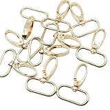 KUKU工房 ナスカン 回転式 レザークラフト金具 10個セット (内径32mm, ライトゴールド)