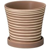 【6個セット販売】エイチツーオー　H1262　プランター　インテリアポット　パステルホルベＬ　ブラウン　サイズ：約φ12ｃｍｘ高さ11ｃｍ
