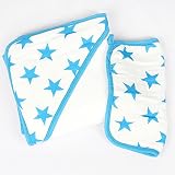 エイデンアンドアネイ Aaden+anais フード付きタオル＆ウォッシュクロス セット hooded towel set (フルーロブルー3038)