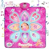 GHDVOP ダンスマット ダンシングマット おもちゃ ゲーム 子供用音楽ダンスマット 無線 音楽プレイマット 電子ピアノマット 自動採点 LED搭載 音量調整 速度調整 柔軟素材 滑り止め 折りたたみ 防水素材 誕生日プレゼント 小学生 おもちゃ ギフト 日本語説明書付き(プリンセス)