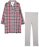 アビックス マミールナ らくちん前開きパジャマ M-L レッド 先染めチェック 877480