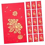 ノーブランド品 25個 赤 封筒 横型 シール 中国風 赤 封筒 フェスティバル 赤 封筒 ジュエリー 収納 ポーチ 結婚式 消耗品 紙 赤