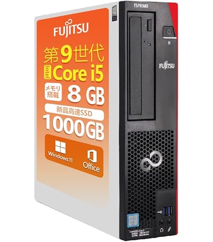 Windowsデスクトップ Fujitsu ESPRIMO D588/BX GTX1050TI 富士通デスクトップ パソコン ESPRIMO D588/BX 各部名称/外観