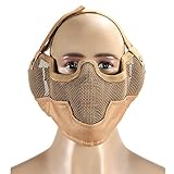 k-outdoor 防刃マスク 作業用 顔プロテクター カットガード 切れない 怪我防止 ワイヤ 切り裂き防止 男女兼用 (カーキ)