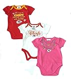 NFL Licensed 2015 Girls Kansas City Chiefs 3 Piece OnesieクリーパーCrawler Set