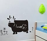 Winhappyhome Big Cow黒板ステッカー壁アートステッカー子供寝室用リビングルームテレビ背景リムーバブル保育園壁画の装飾デカール