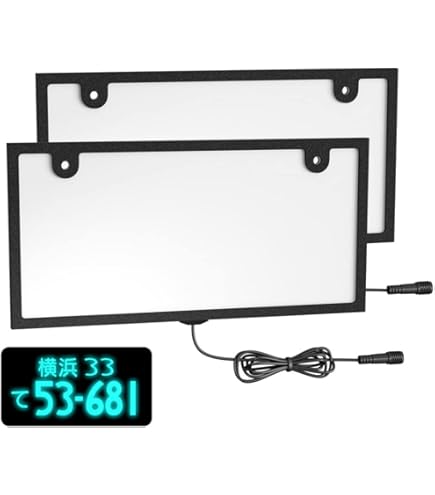 Amazon | 汎用 12V 24V 字光式ナンバー LED 全面発光 車検対応 2枚