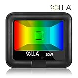 【一年保証】SOLLA Rainbow 16色 RGBW LED投光器 50W 多機能 IP65防塵防水 舞台照明 雰囲気作成 リモコン付き