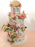 おむつケーキ３段 (M 50, pink) 豪華　出産祝い　結婚祝い