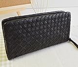 長財布 本革ポニーメッシュ ラウンドファスナ ブラック ウォレット ポニーレザー 馬革 Wallet No22477 メンズ財布 レディース財布 サイフ