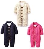 (ディーコッテ) D'Kotte ベビー 赤ちゃん ニット カバーオール ニット ロンパース あたたか もこもこ 裏起毛 お出かけ 151001-13(ネイビー-80)
