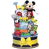 出産祝い ディズニー ミッキーミッキーマウス おむつケーキ テープタイプパンパース (M) ６１枚 豪華３段 男の子